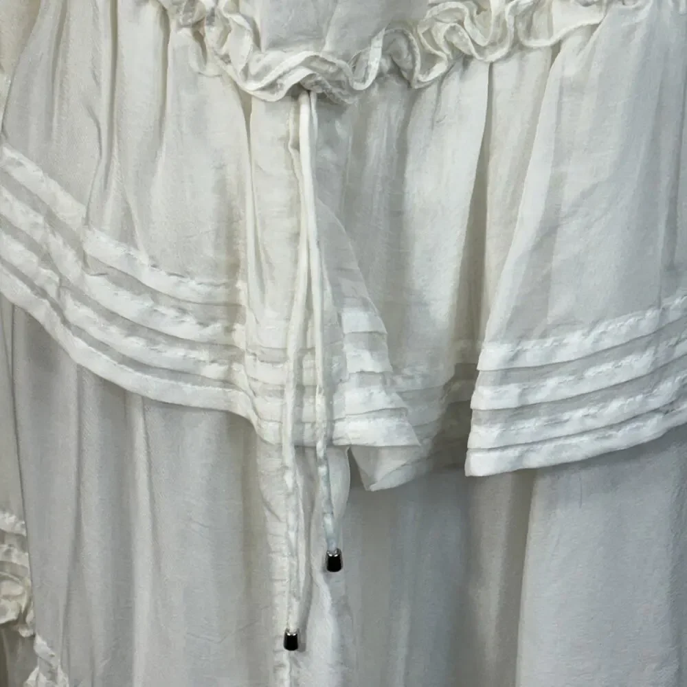 Anthropologie Let Me Be 1X-Large Halter Mini Dress Tiered Tie Shoulder Ruffled - Picture 12 of 16